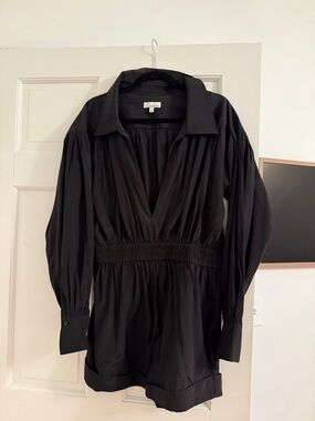 L'Academie Black Deep-V Romper